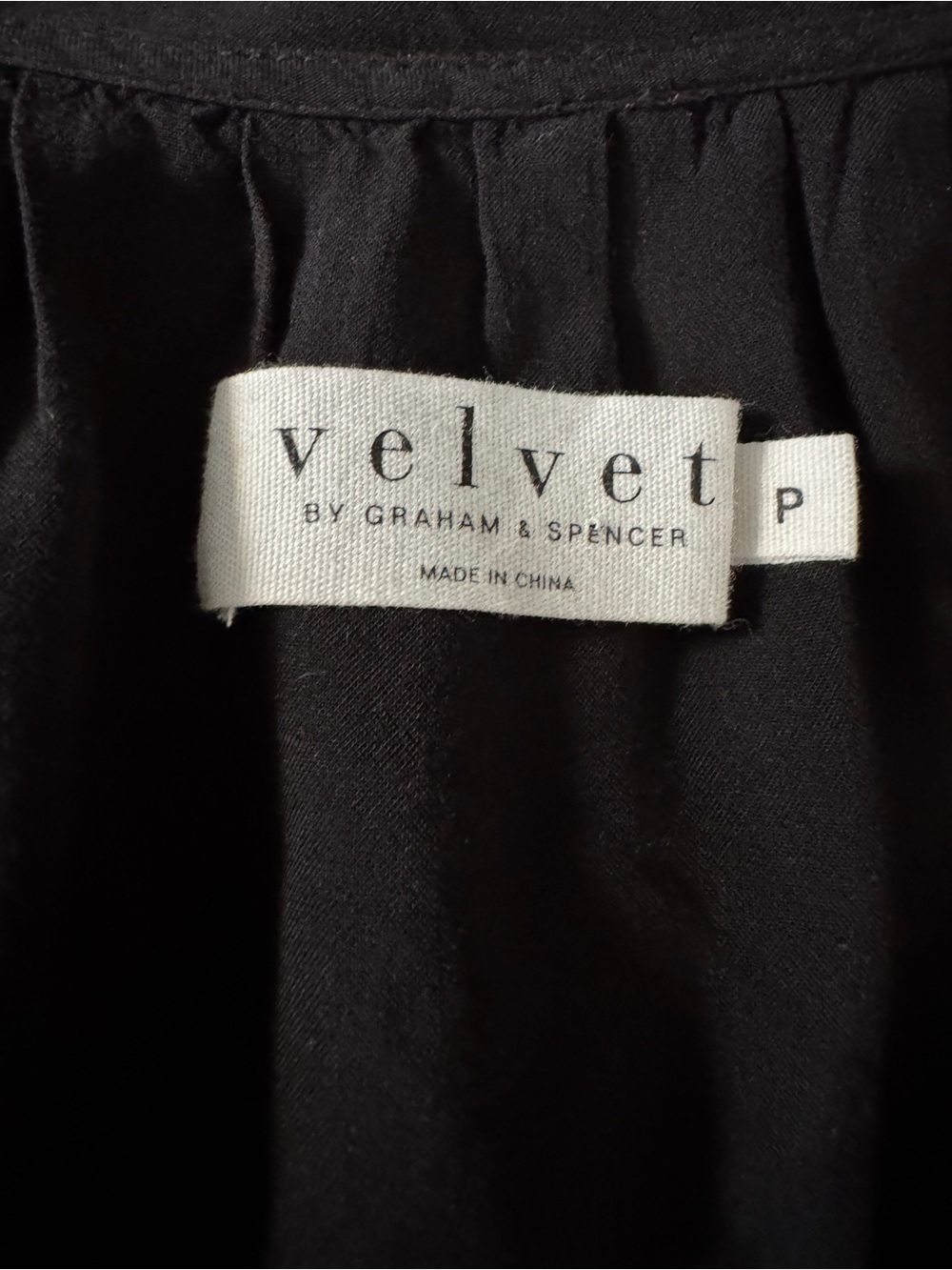 Velvet by Graham & Spencer Black Draped V-Neck Blouse - Picture 3 of 5